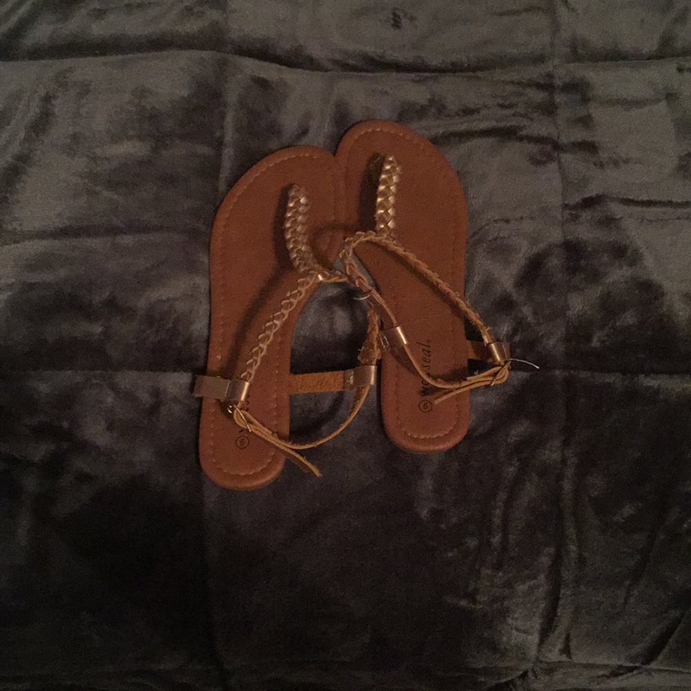 Gold Wet Seal Sandals